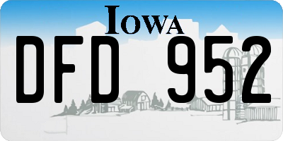IA license plate DFD952