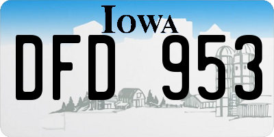 IA license plate DFD953