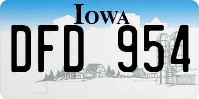 IA license plate DFD954