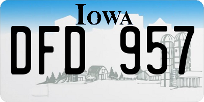 IA license plate DFD957