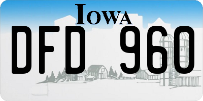 IA license plate DFD960