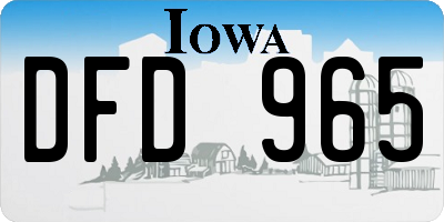 IA license plate DFD965