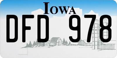 IA license plate DFD978