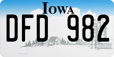 IA license plate DFD982