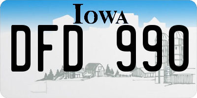 IA license plate DFD990