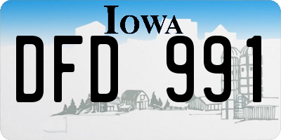 IA license plate DFD991