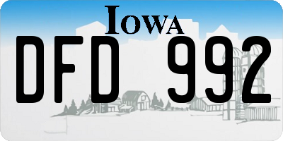 IA license plate DFD992