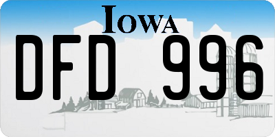 IA license plate DFD996
