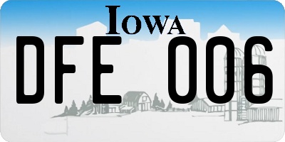 IA license plate DFE006