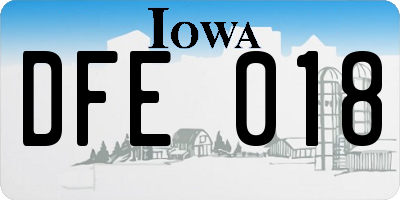 IA license plate DFE018
