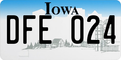IA license plate DFE024