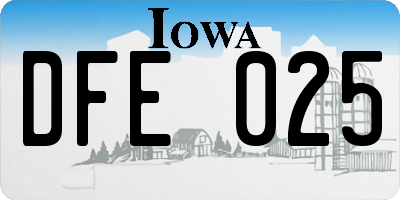IA license plate DFE025