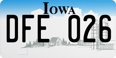 IA license plate DFE026