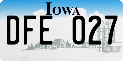 IA license plate DFE027