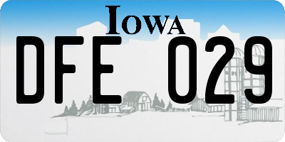 IA license plate DFE029