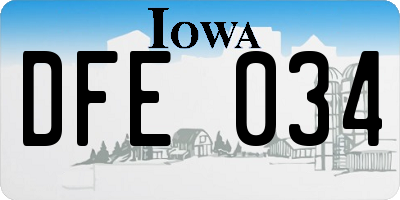 IA license plate DFE034
