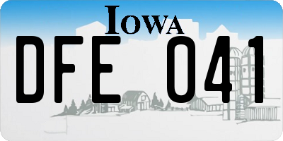 IA license plate DFE041
