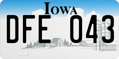 IA license plate DFE043