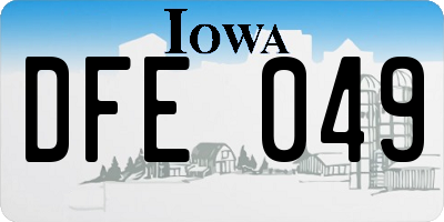 IA license plate DFE049