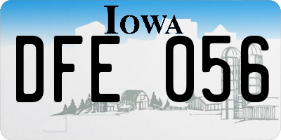 IA license plate DFE056
