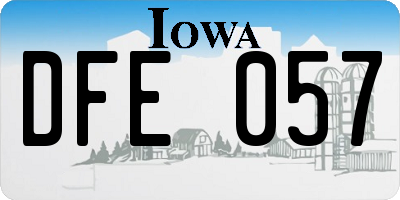 IA license plate DFE057