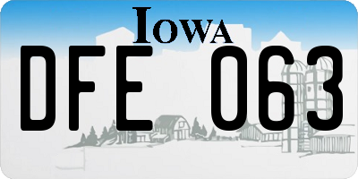 IA license plate DFE063