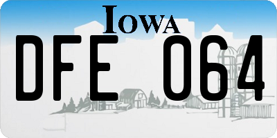 IA license plate DFE064