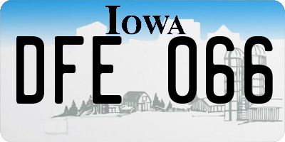 IA license plate DFE066
