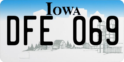 IA license plate DFE069
