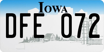 IA license plate DFE072