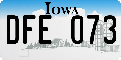 IA license plate DFE073