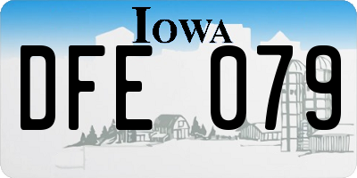 IA license plate DFE079