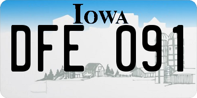 IA license plate DFE091
