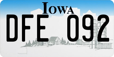 IA license plate DFE092