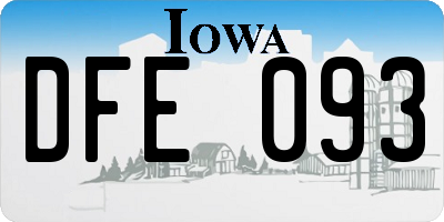 IA license plate DFE093