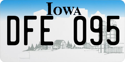 IA license plate DFE095