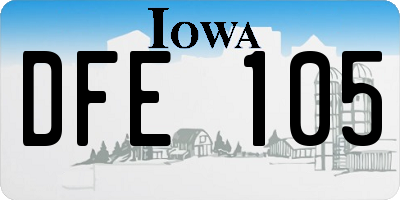 IA license plate DFE105