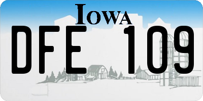 IA license plate DFE109