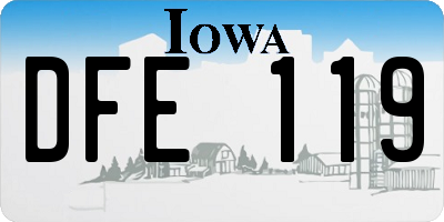 IA license plate DFE119