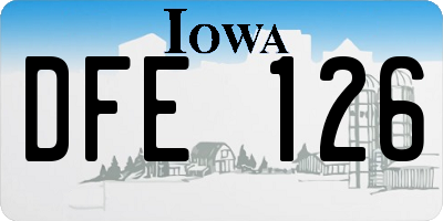 IA license plate DFE126