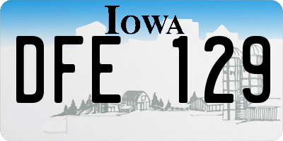 IA license plate DFE129