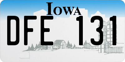 IA license plate DFE131