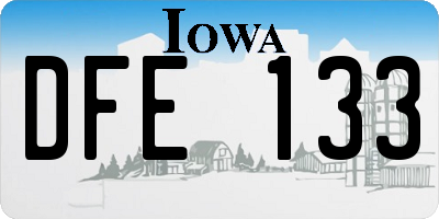 IA license plate DFE133