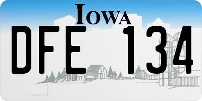 IA license plate DFE134