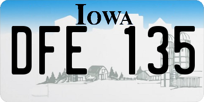 IA license plate DFE135