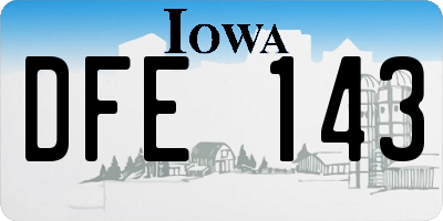 IA license plate DFE143
