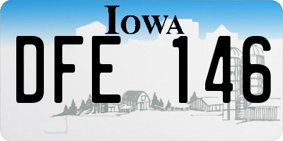 IA license plate DFE146