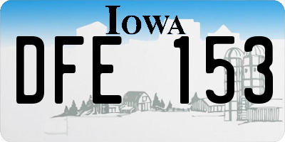 IA license plate DFE153