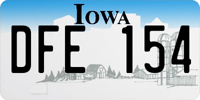 IA license plate DFE154