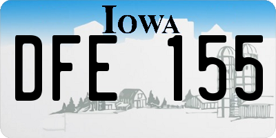 IA license plate DFE155